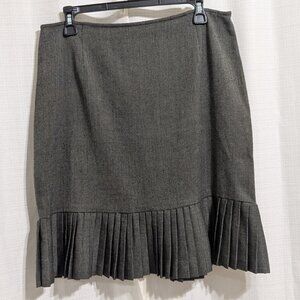 Vintage Briggs NY Pleated Pencil Mini Skirt Office Librarian Gray 12 Preppy